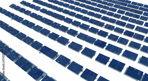 Solar panels array: clean energy technology in perspective design
