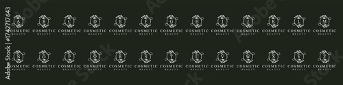 collection of Initial letter a to z cosmetics, beauty fashion, wedding, jewelry, boutique, floral and botanical logo design graphics concept