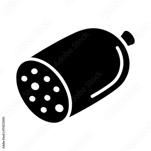 Cooked Sausage Lard Glyph Vector Icon