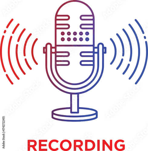 Find podcast microphone audio recording sound voice vector icon editable vector