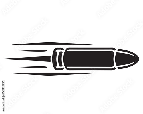 Minimalist projectile illustration showing fast movement