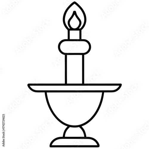 candlelight holder simple vector icon on black color and white background