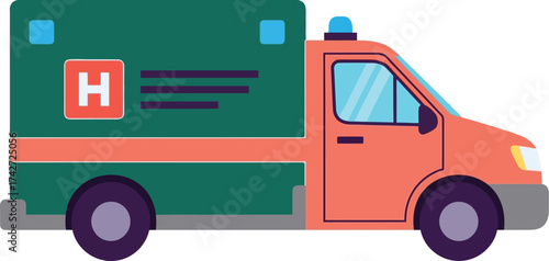 Ambulance vector illustration emergency medical transport icon editable vector