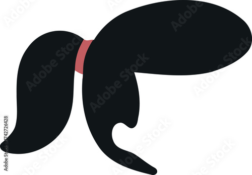 Black Hair in Ponytail