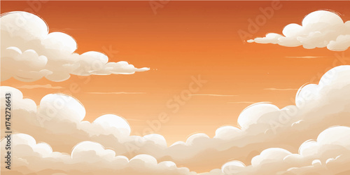 Bright natural summer cloudscape vector pattern in blue sky