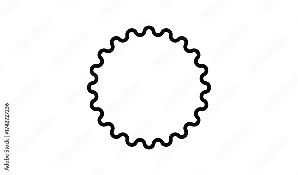 Fototapeta premium Wavy circle isolated on white background for decoration