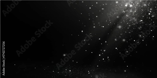 Abstract blue light on dark water drops creating a galaxy dust nebula sky rain on the window