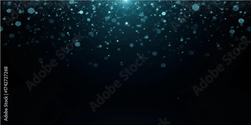 Night blue rain drops on the window glass seamless loop animation with light and glow particles