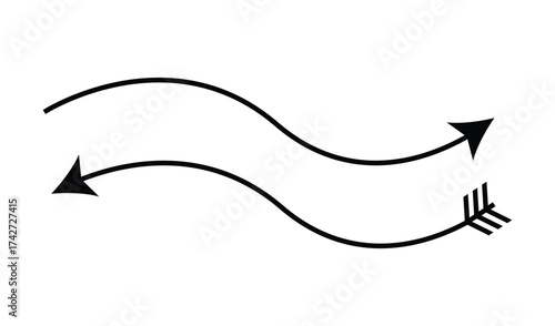 Two curved arrows pointing in opposite directions