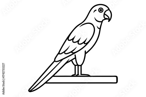 A parrot sitting on a wooden perch indoors