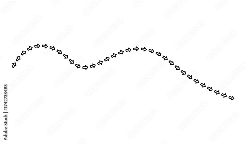 Fototapeta premium Ant trail isolated on white background, following a path