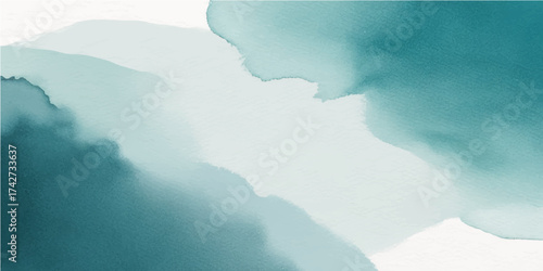 Blue iceberg peak in the summer mountain landscape with white clouds and light water view