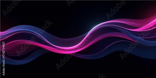 Abstract purple and blue wave design with light and motion for a futuristic wallpaper illustration