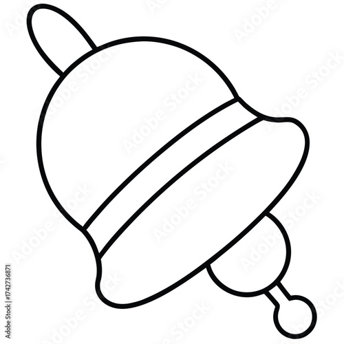 jingle bell simple vector icon on black color and white background