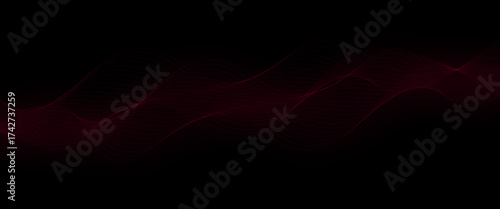 Red abstract wave line background.