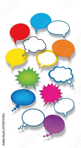 Colorful Speech Bubbles Collection for Creative Communication and Design Use