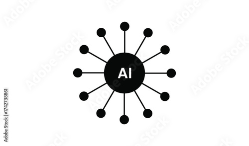 Artificial intelligence icon isolated on white background