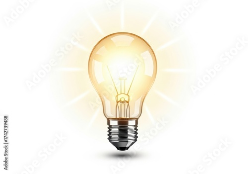 Bright Idea Concept with Glowing Light Bulb Illuminating Innovation and Creativity Themes