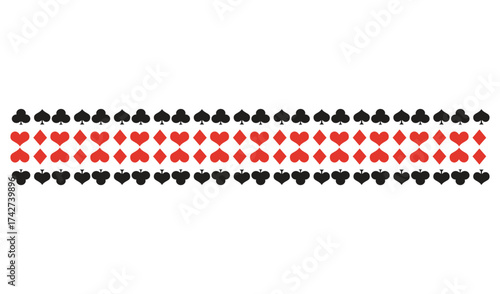 Playing card suit border isolated on white background