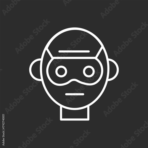 Virtual Reality Icon Vector with black background– VR Technology Headset and Immersive Digital Experience Concept, VR Headset Virtual Reality Glasses Icon