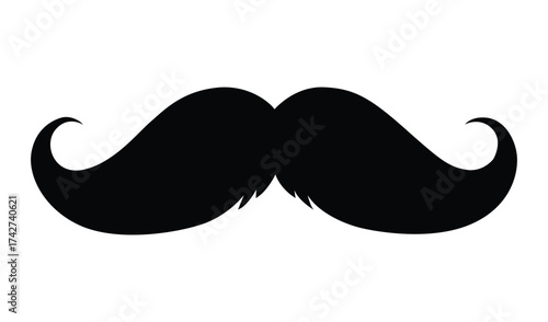 Black mustache isolated on white background illustration