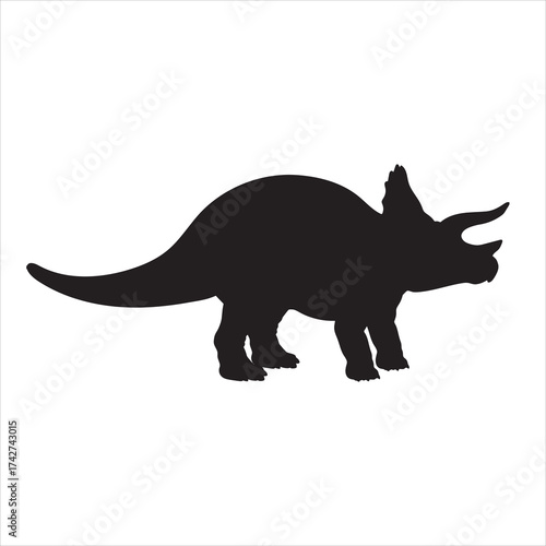  Triceratops Dinosaur Silhouette vector Types of dinosaurs breeds