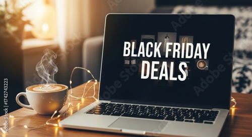 Inviting atmosphere featuring Black Friday deals displayed on a laptop