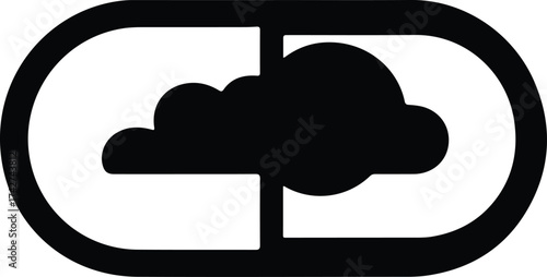 Illustrator Vector Abstract cloud initial CD letter logo silhouette