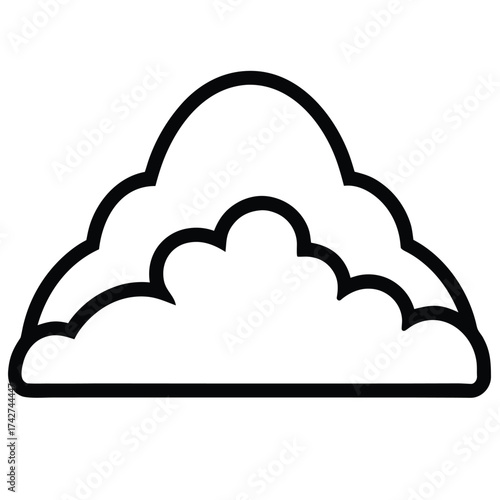 snowdrift simple vector icon on black color and white background