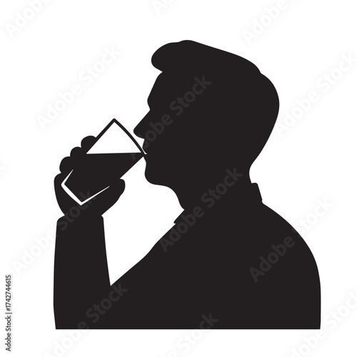 silhouette of a woman drinking coffee