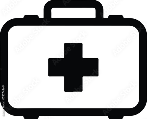 Illustrator Vector Medical first aid kit silhouette