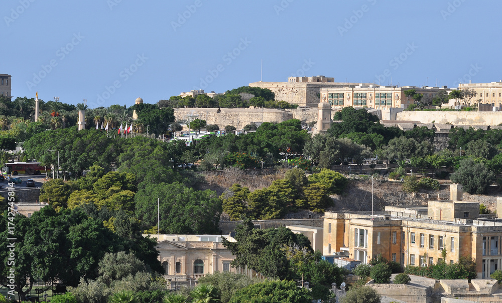 Obraz premium Drone view of Valletta city - capital of Malta island