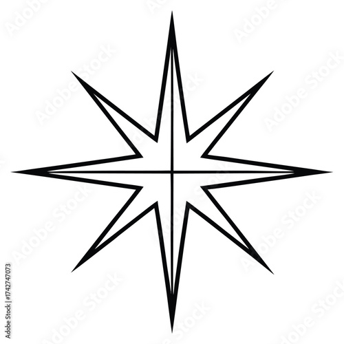 star of bethlehem simple vector icon on black color and white background