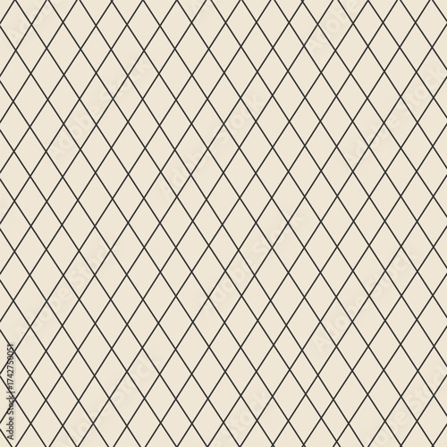 Seamless linear geometric pattern. Created in black and white. Vector.