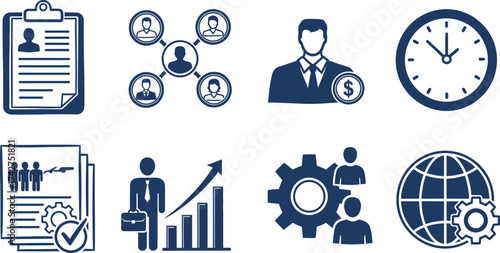 Hr management business strategy and planning vector illustration