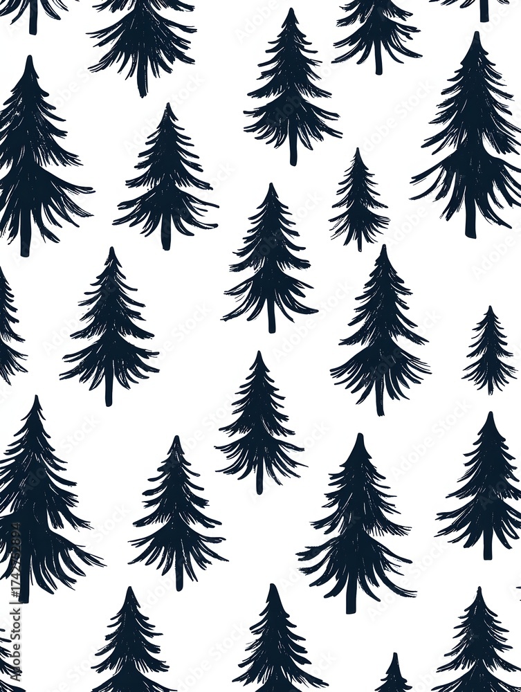 Obraz premium Silhouette of a Christmas tree illustration png transparent background