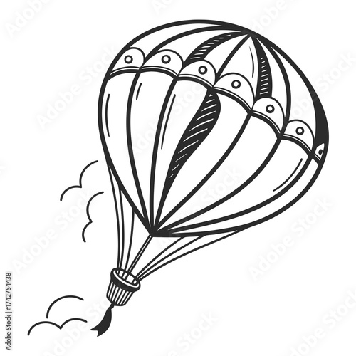 Hot air balloon illustration for travel concept