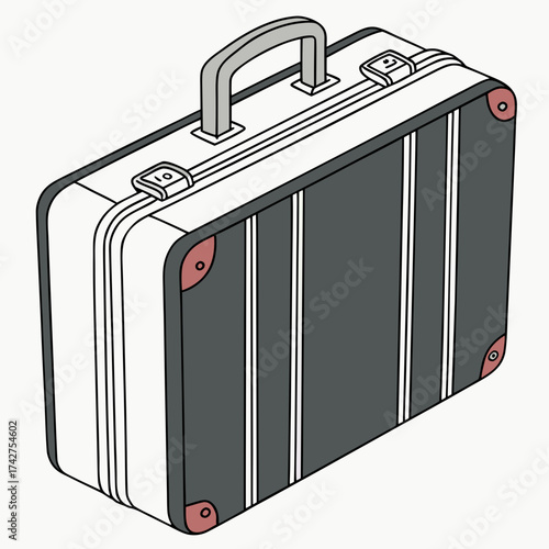 Vintage suitcase with handle and clasps