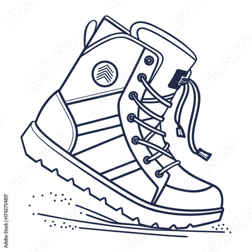 Hiking boot with laces, footwear for winter