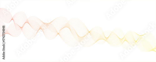 Abstract golden wavy lines Digital frequency track equalizer background. Curved wave smooth stripe seamless pattern. Design element for technology, science, modern concept.