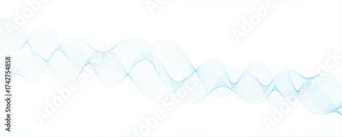 Abstract sky blue wavy lines Digital frequency track equalizer background. Curved wave smooth stripe seamless pattern. Design element for technology, science, modern concept.
