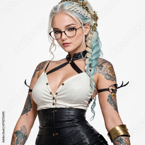 young woman with glasses