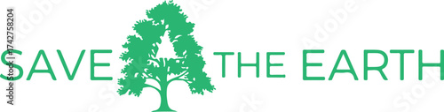 Save Text Illustration in Green on White Background Graphic Resource Minimalist Style