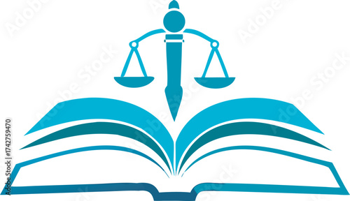 Open book symbolizing legal education justice and law knowledge wisdom