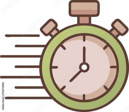 Fast stopwatch icon showing speed and time measurement for quick operations