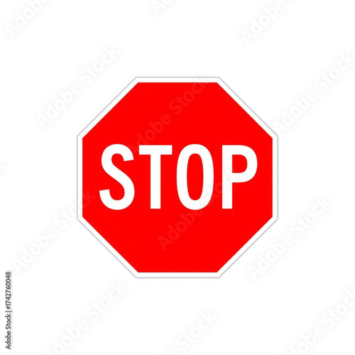 Red octagon stop sign vector graphic illustration scalable icon for traffic and safety