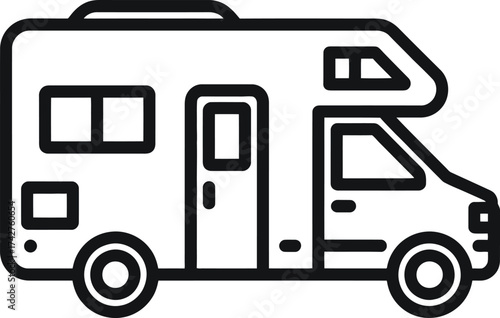 Explore the world with this rv camper vector illustration for travel design