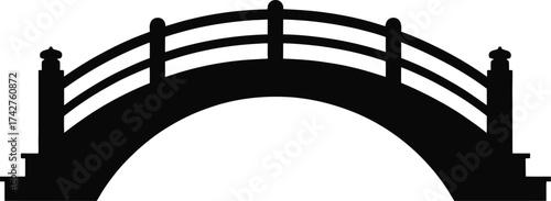 Illustration of arched bridge structure for transportation and architecture design