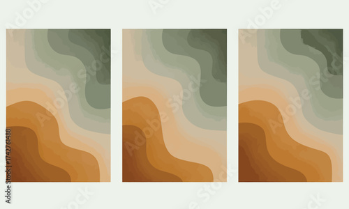 Abstract Earth Tone Gradient Art