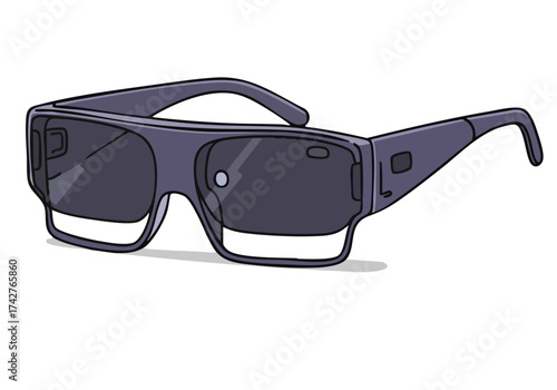 Stylish AR glasses display augmented reality vision. Modern design, clean lines, and a minimalist aesthetic. Ideal for tech, innovation, and futuristic concepts.